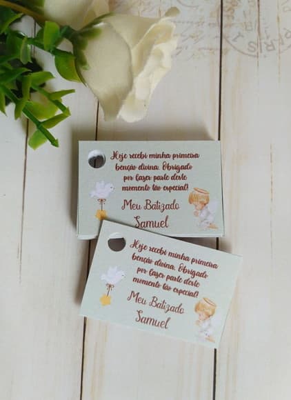 Tag Batizado Menino para Lembrancinhas