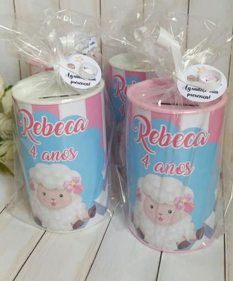 Cofrinho Ovelhinha Personalizado Embalados