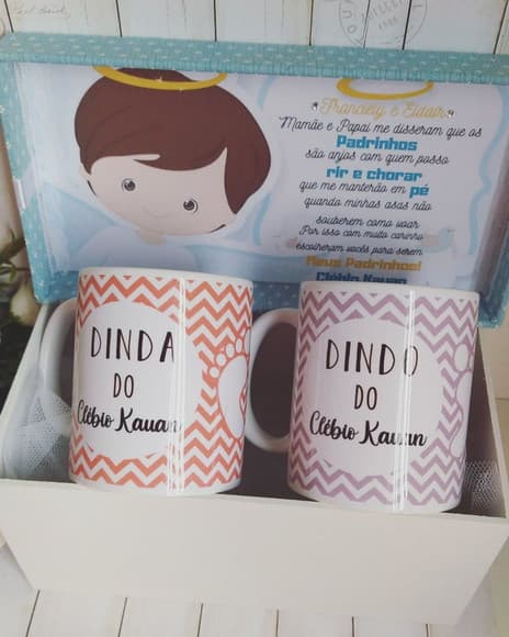 Caixa Convite Padrinhos de Batizado, Batismo, Crisma - foto 1