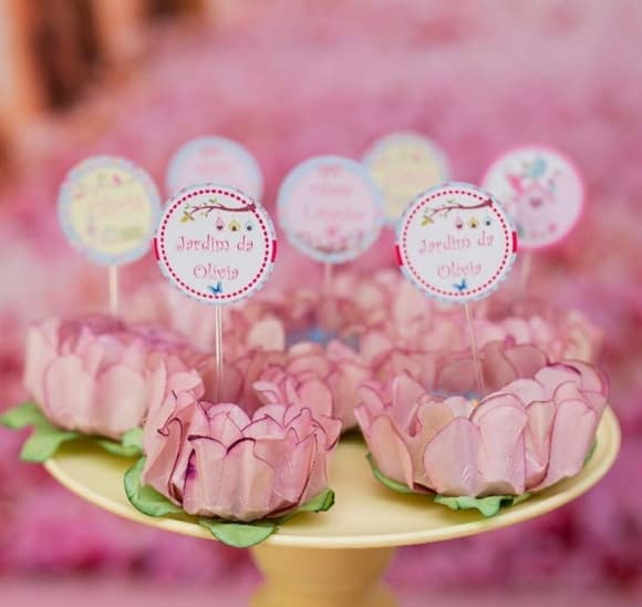Topper para Docinhos Jardim Encantado 30 Unidades