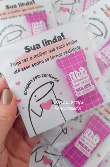 Card com Balinha Personalizada/brinde Clientes Dia da Mulher - foto 1