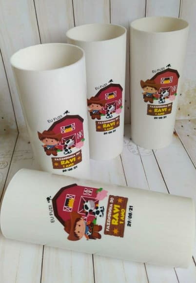 Copo Long drink Fazendinha personalizado