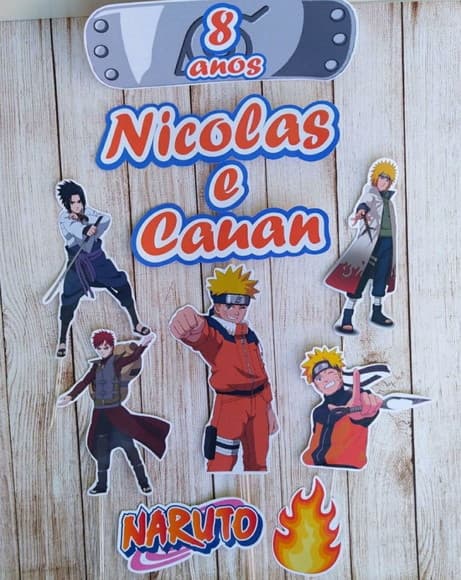 Topper para Bolo Naruto Personalizado