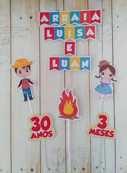 Topper Festa Junina/arraiá Mesversario