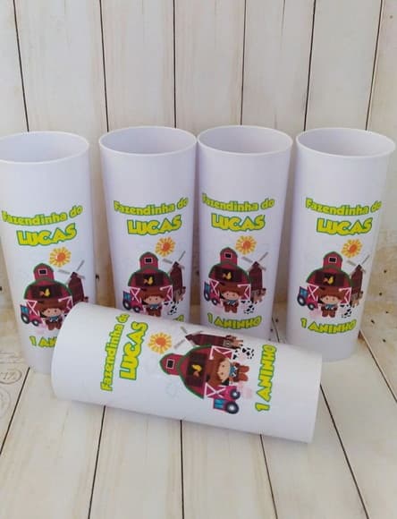 Copo Long drink Fazendinha personalizado