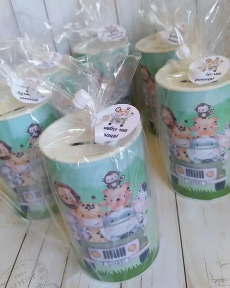 Cofrinho Safari Baby Personalizado Embalado