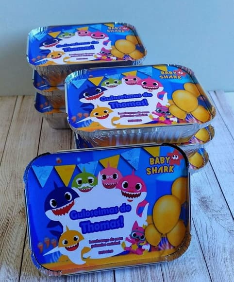 Marmitinha Baby Shark Kit Lanche Festa na Escola Aniversário