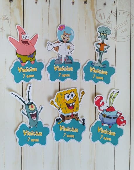 Aplique para tubetes Bob Esponja