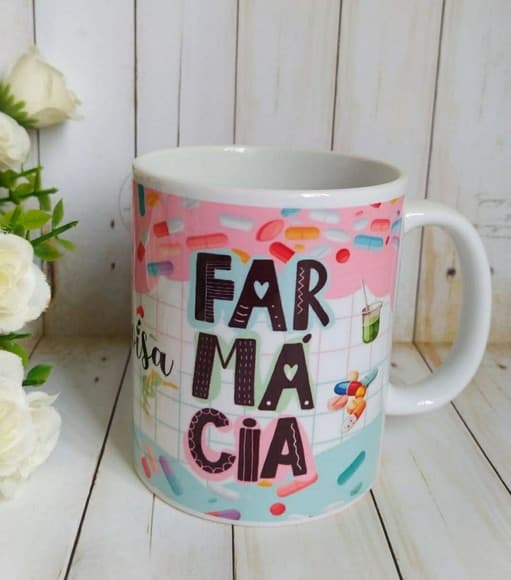 Caneca de porcelana Farmácia (Profissões)