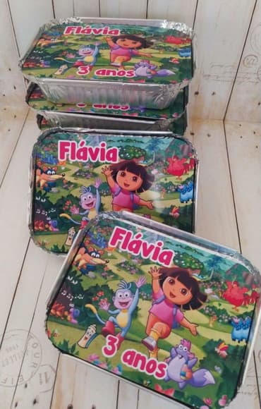 Marmitinha Dora Aventureira Kit Lanche Festa na Escola