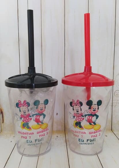 Copo Twister com Canudo Mickey e Minnie - foto 1