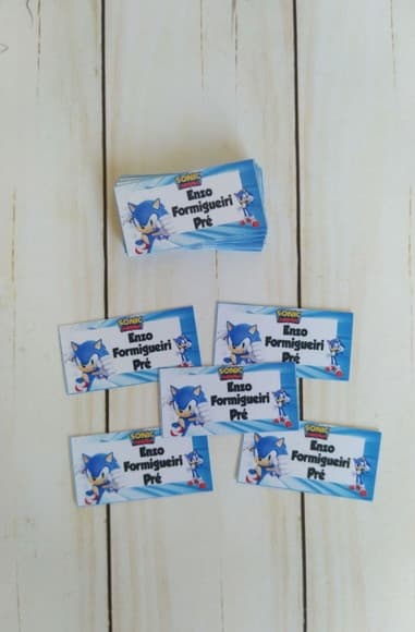 Etiquetas Escolares Sonic 100 Unidades