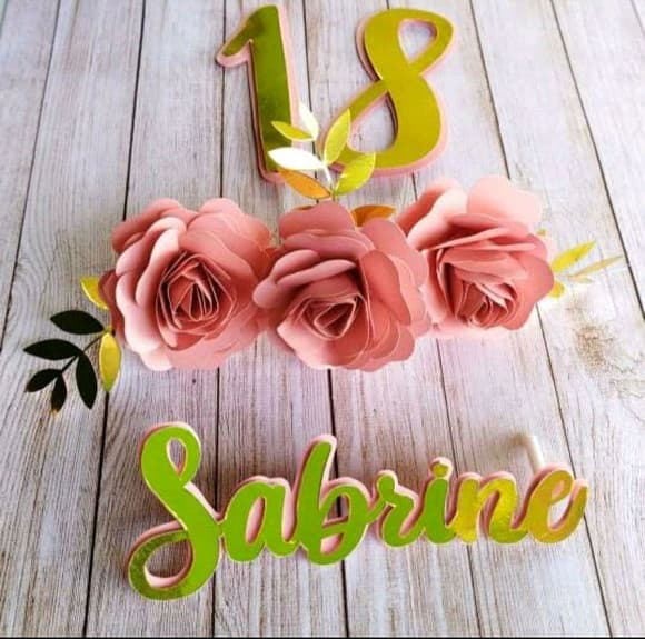 Topper Laminado 3D flores