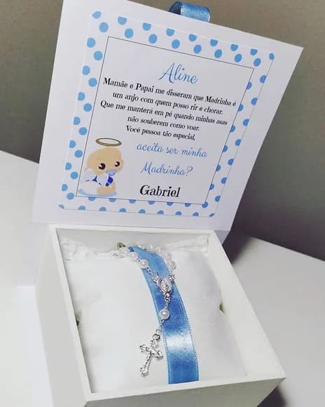 Caixa convite Padrinhos de Batismo Menino - foto 1